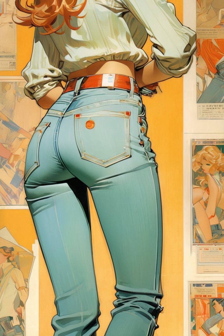 Girl in jeans,  waist back view,  akimbo by NowhereManGo on Tensor.Art