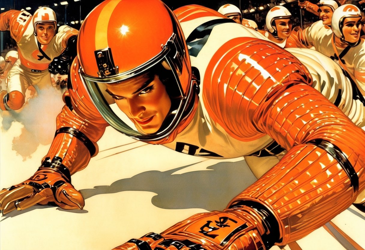 Rollerball,  art by J.C. Leyendecker by NowhereManGo on Tensor.Art