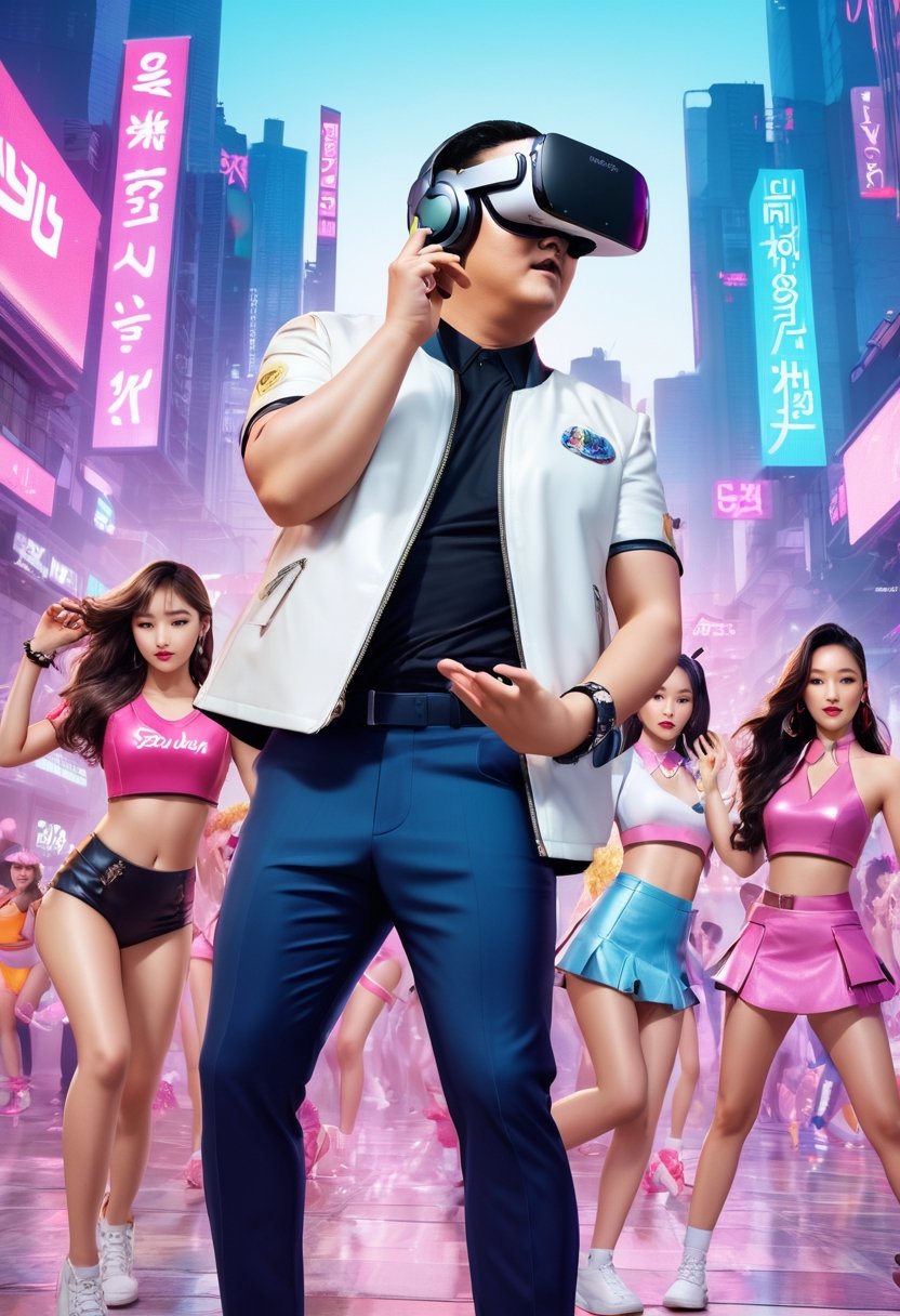 Psy,  wearing VR Headset,  Gangnam style by NowhereManGo on Tensor.Art
