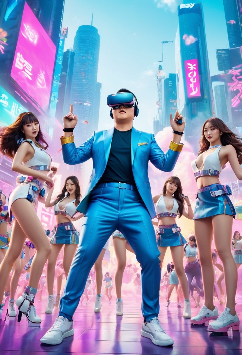 Psy,  wearing VR Headset,  Gangnam style by NowhereManGo on Tensor.Art