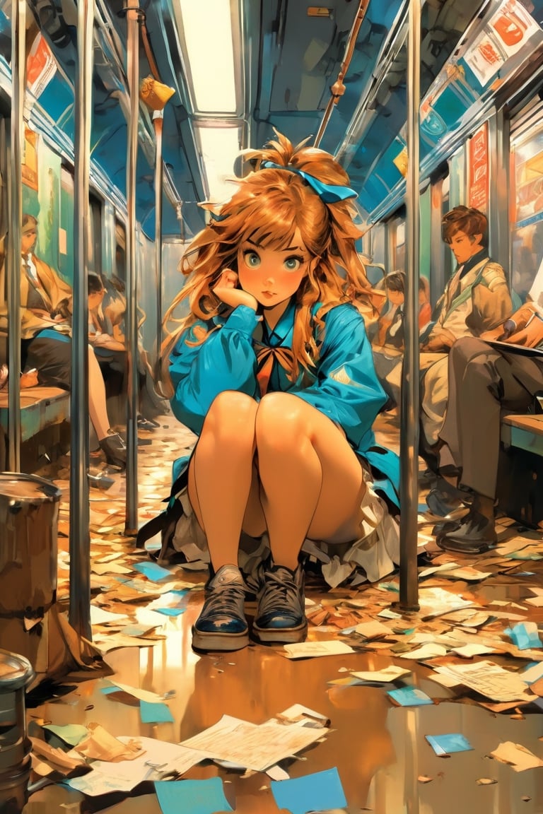 anime artwork,  School girl,  bored by NowhereManGo on Tensor.Art
