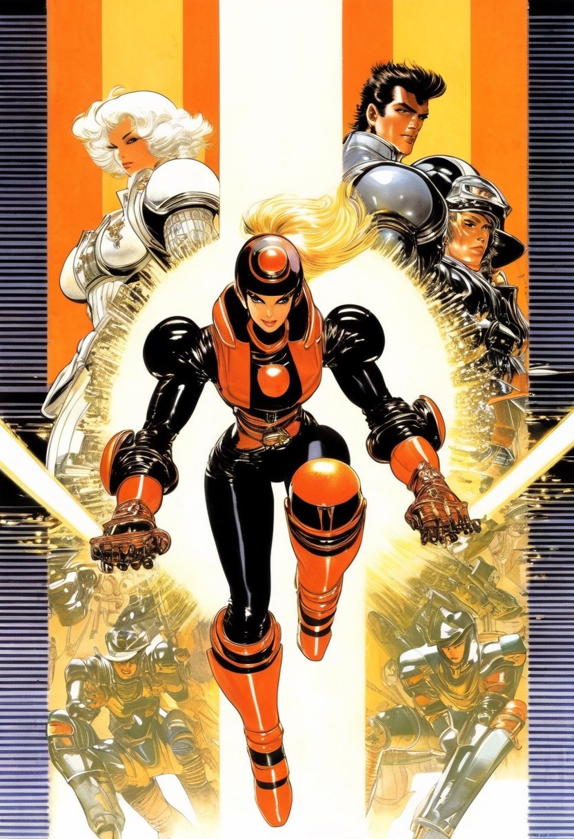 Rollerball,  art by Masamune Shirow,  art by J.C. Leyendecker by NowhereManGo on Tensor.Art