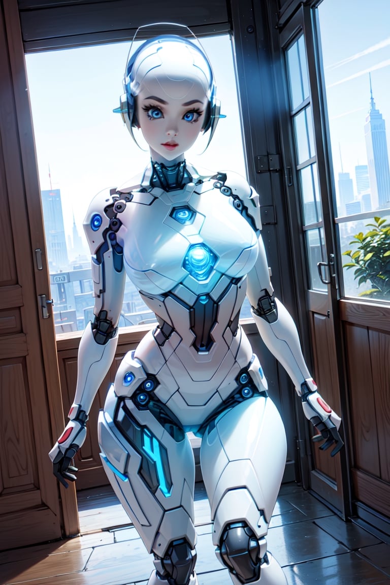 android blue Eyes,,(best quality, masterpiece),3d,futurediff ,  white skin , dynamic pose,highres