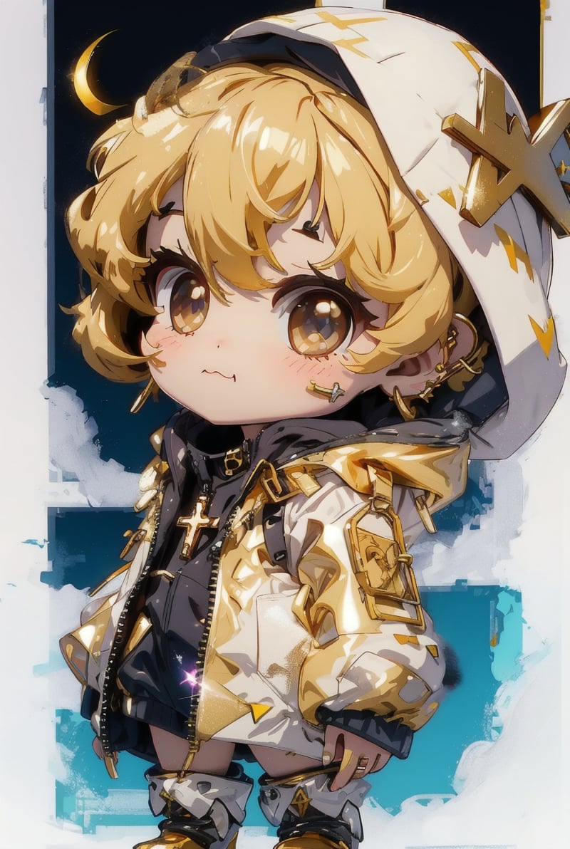 The Pope wearing a full length white down shiny puffy jacket,  gold cross jewelry,  gold rings --q 2 by [ASKARD] on Tensor...
