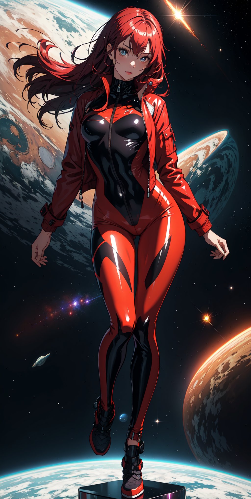 1 girl,  fiery red jacket,  tight suit by [ASKARD] on Tensor.Art