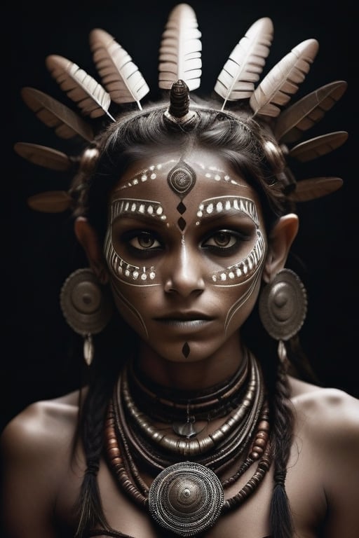 Dream Portrait,  Alien Robot Tribal Indian Creature,  Detailed Eyes by Arte del sur on Tensor.Art