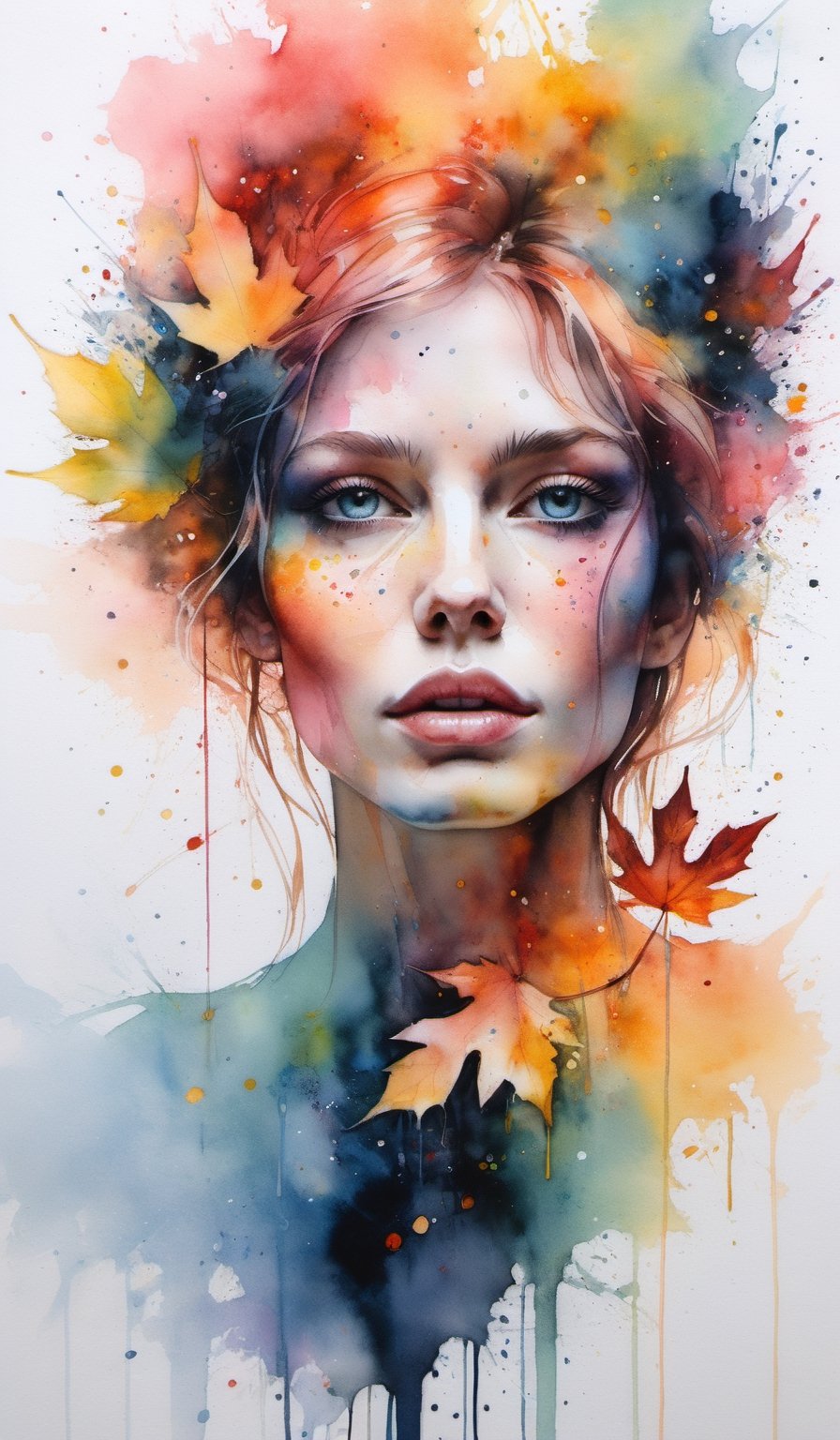 a woman by agnes cecile,  luminous design,  pastel colours by blue on Tensor.Art
