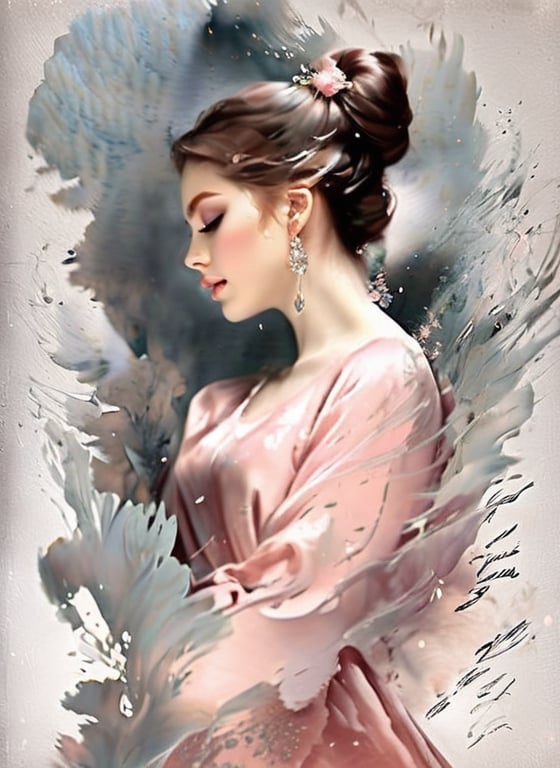 stunning half body portrait of a beautiful young girl,  exclusive dress,  elegant by blue on Tensor.Art