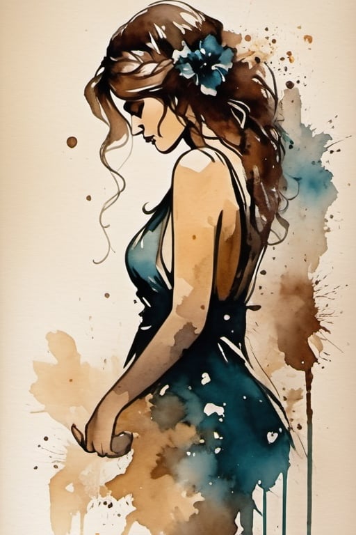 old book style ink illustration,  on parchment,  ink splashes by blue on Tensor.Art