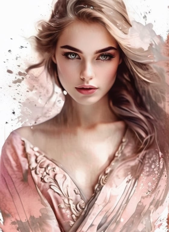 stunning half body portrait of a beautiful young girl,  exclusive dress,  elegant by blue on Tensor.Art