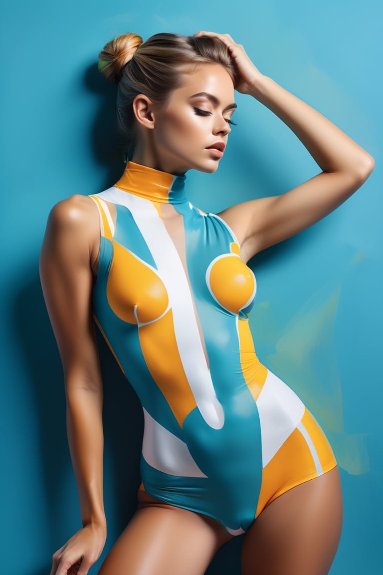 Immerse yourself in a digital masterpiece with this artwork prompt featuring a beautiful fashionable girl in action. The a...