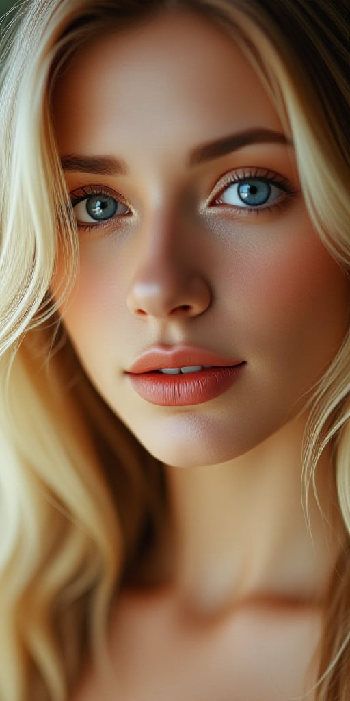 a blonde woman with blue eyes,  in the style of natural,  timeless beauty by blue on Tensor.Art