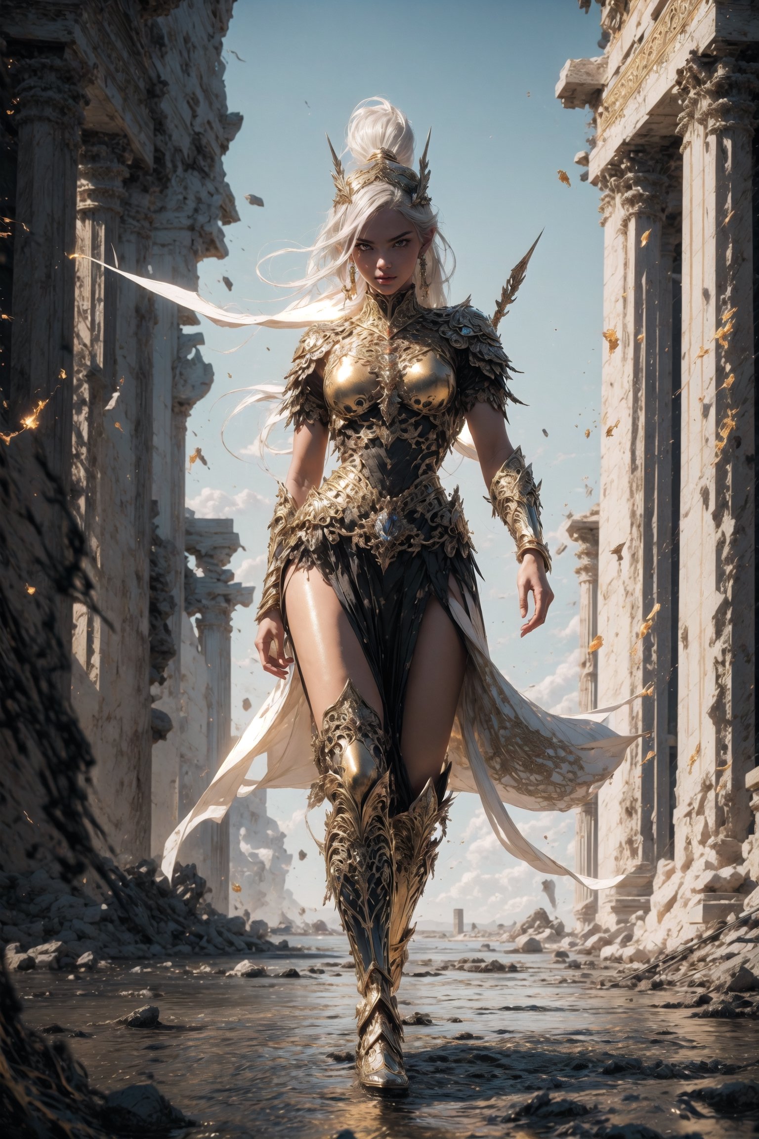 (1 valkyrie warrior girl,  solo,  long delicated silver hair by Skullker AI on Tensor.Art