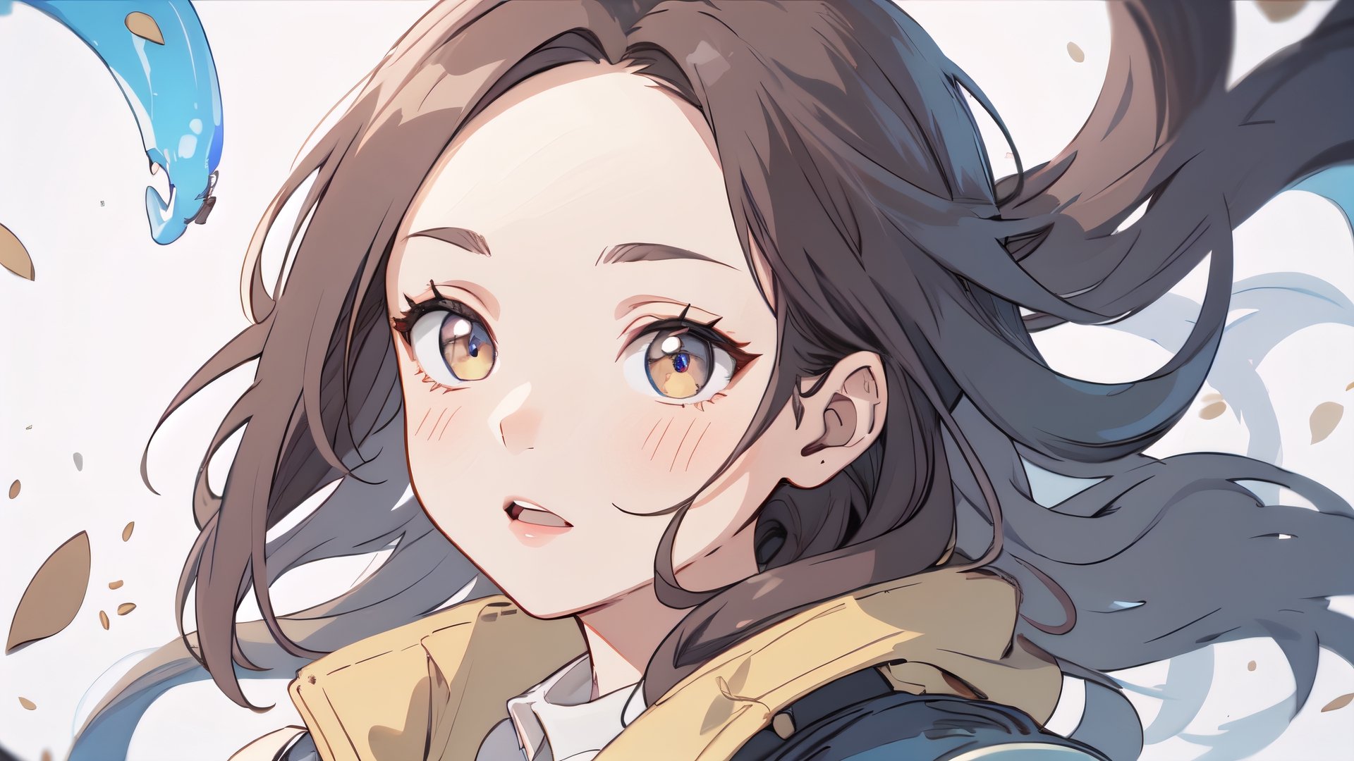 girl, , long dark brown hair, detailed tips, dark brown pupil, almond lips, futuristic jacket, Closed mouth, mechanomancer, 
slim body, jeans,


(masterpiece, best quality, hires, high resolution:1.2), (beautiful, aesthetic, perfect, delicate, intricate:1.2), (depth of field:1.2),KunoTsubakiv1,In the style of gravityfalls,fantasy00d