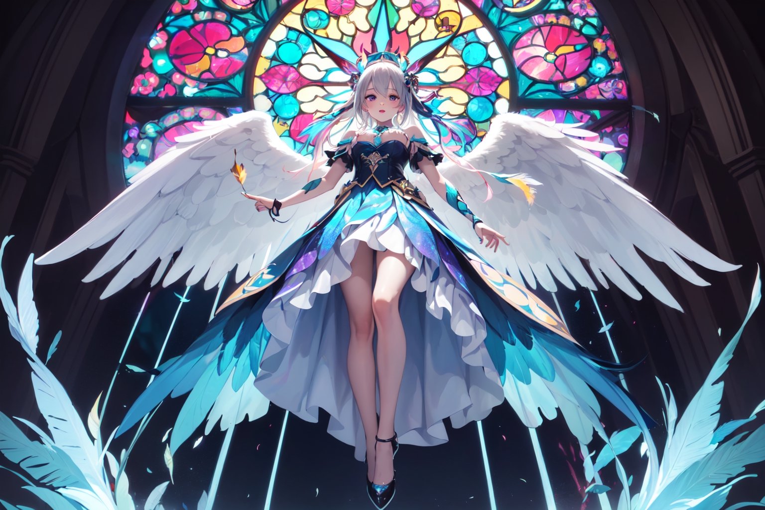 one girl,  angel Descending, by InchaComisho on Tensor.Art
