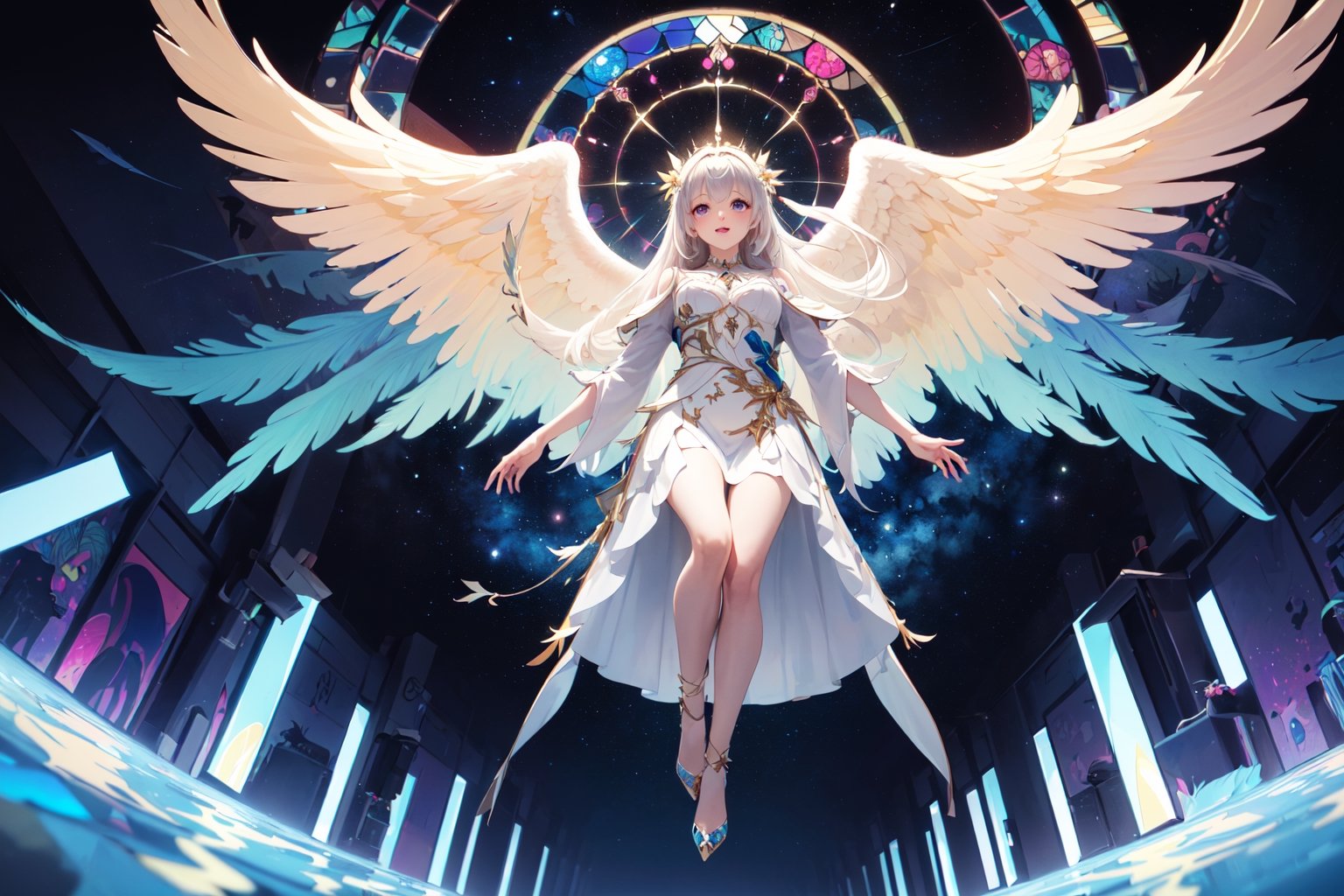 one girl,  angel Descending, by InchaComisho on Tensor.Art