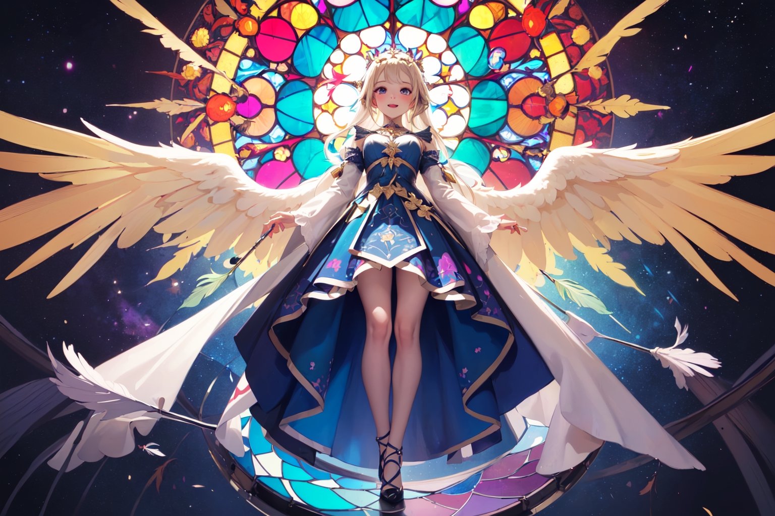 one girl,  angel Descending, by InchaComisho on Tensor.Art