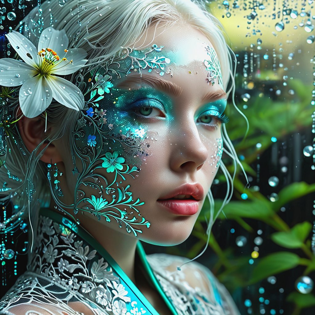 Hyperrealism,  dark flowery swamp,  floral fantasia by BooAImagery on Tensor.Art