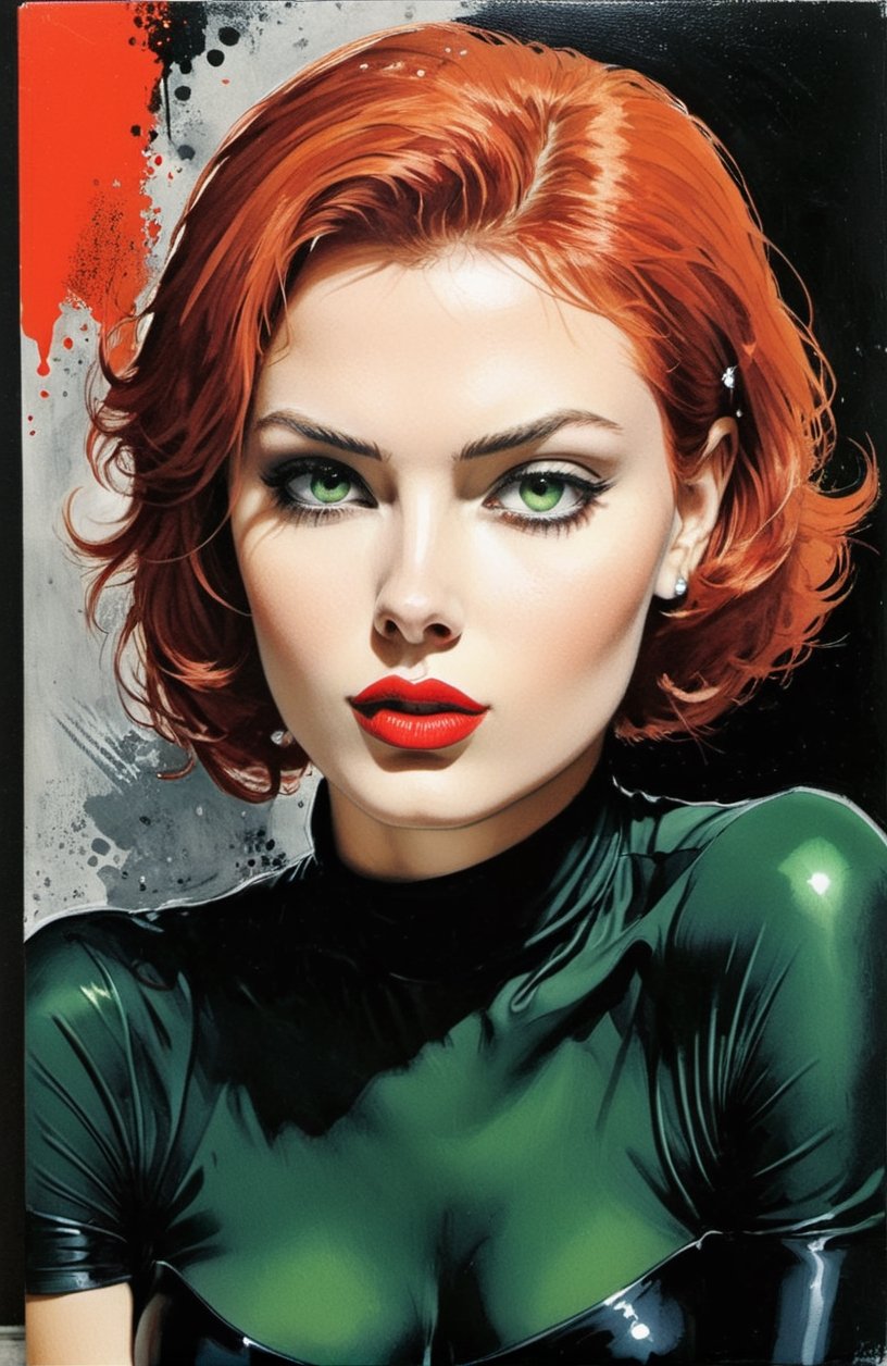 Green eyes,  TANNED skin,  Red lips by BooAImagery on Tensor.Art