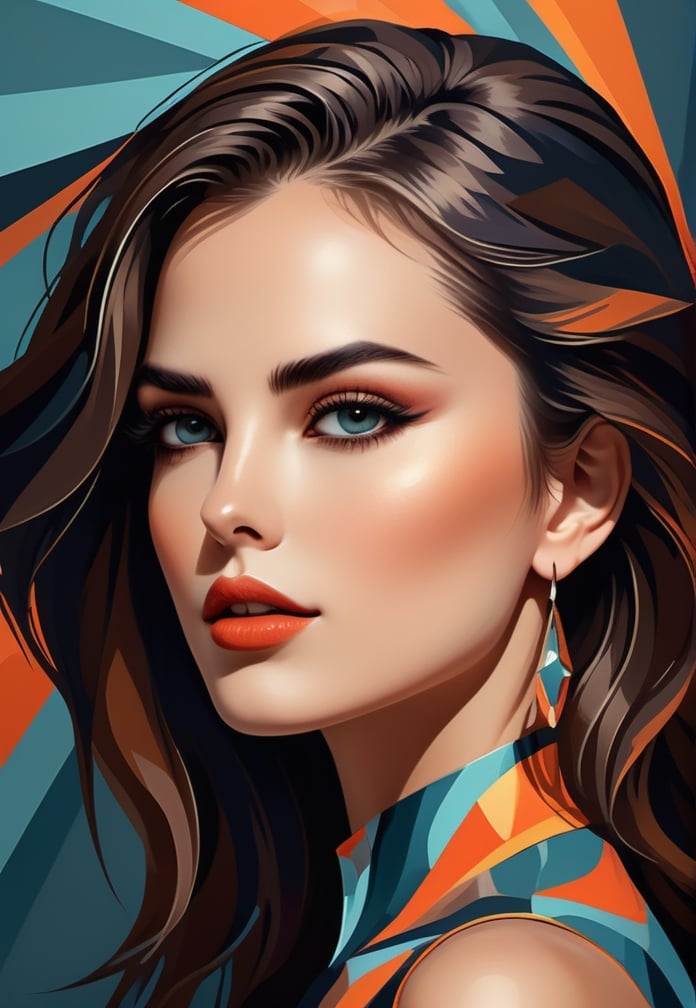 Radial symmetry. Beautiful woman. fine detail,  atmospheric,  vivid tones by BooAImagery on Tensor.Art