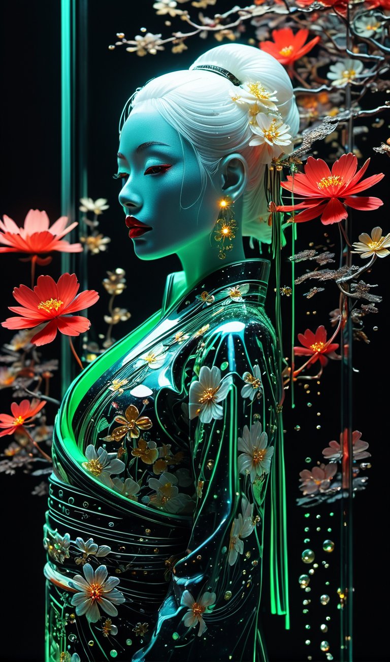 dark flowery swamp,  floral fantasia,  Mystic Mirages by BooAImagery on Tensor.Art