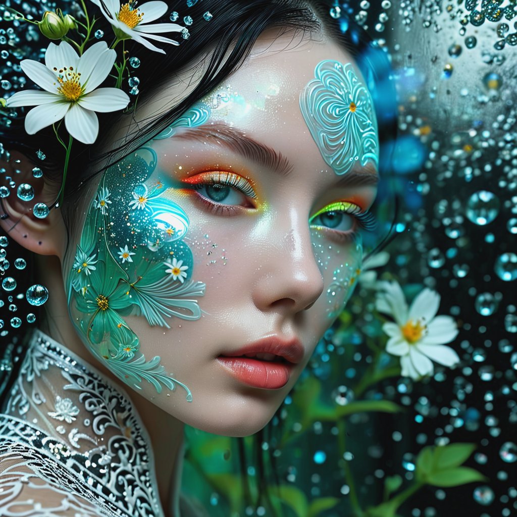 Hyperrealism,  dark flowery swamp,  floral fantasia by BooAImagery on Tensor.Art