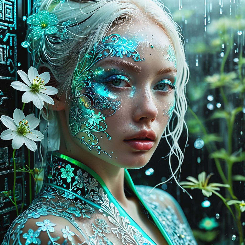 Hyperrealism,  dark flowery swamp,  floral fantasia by BooAImagery on Tensor.Art