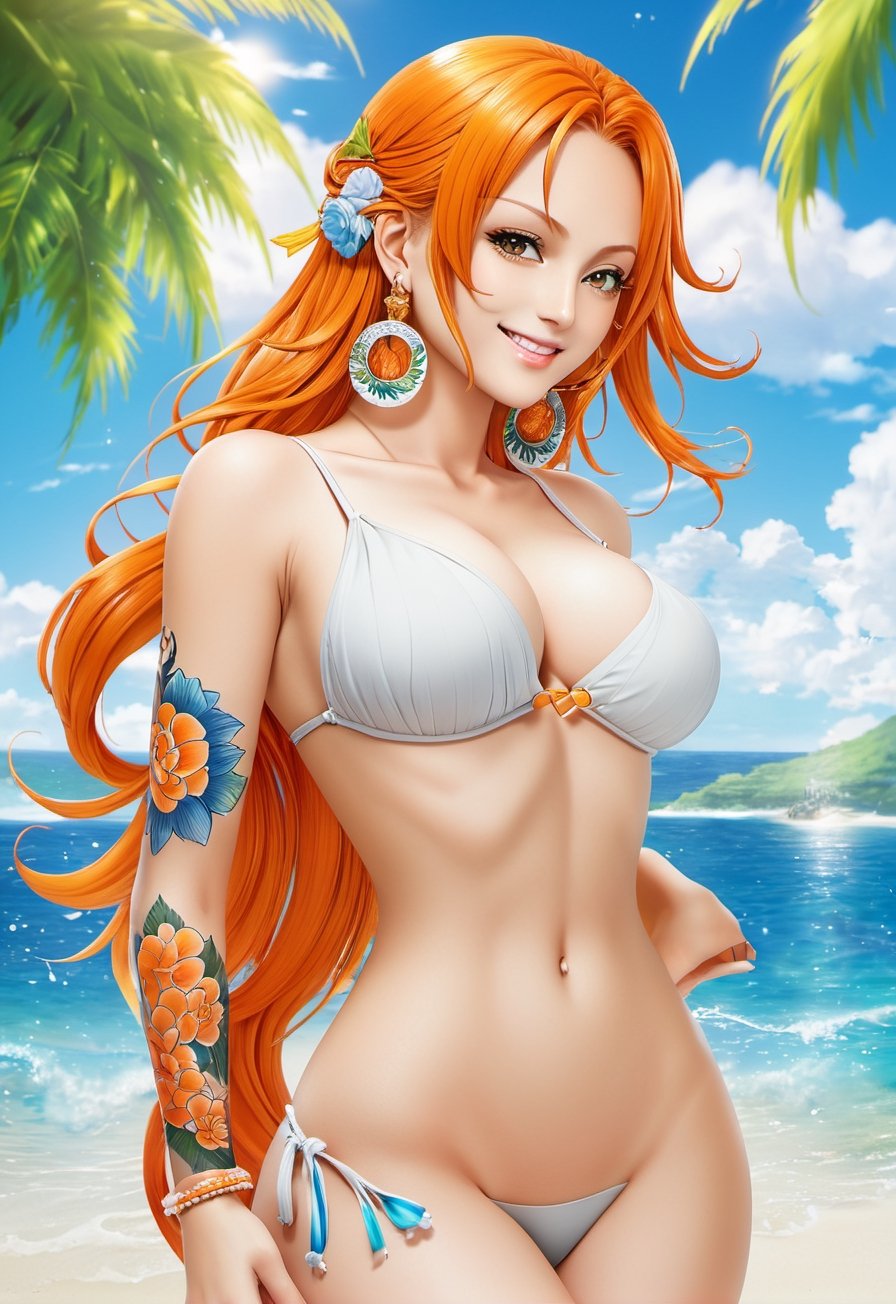 nami \(one piece\)upper body,  smile,  masterpiece by BooAImagery on Tensor.Art