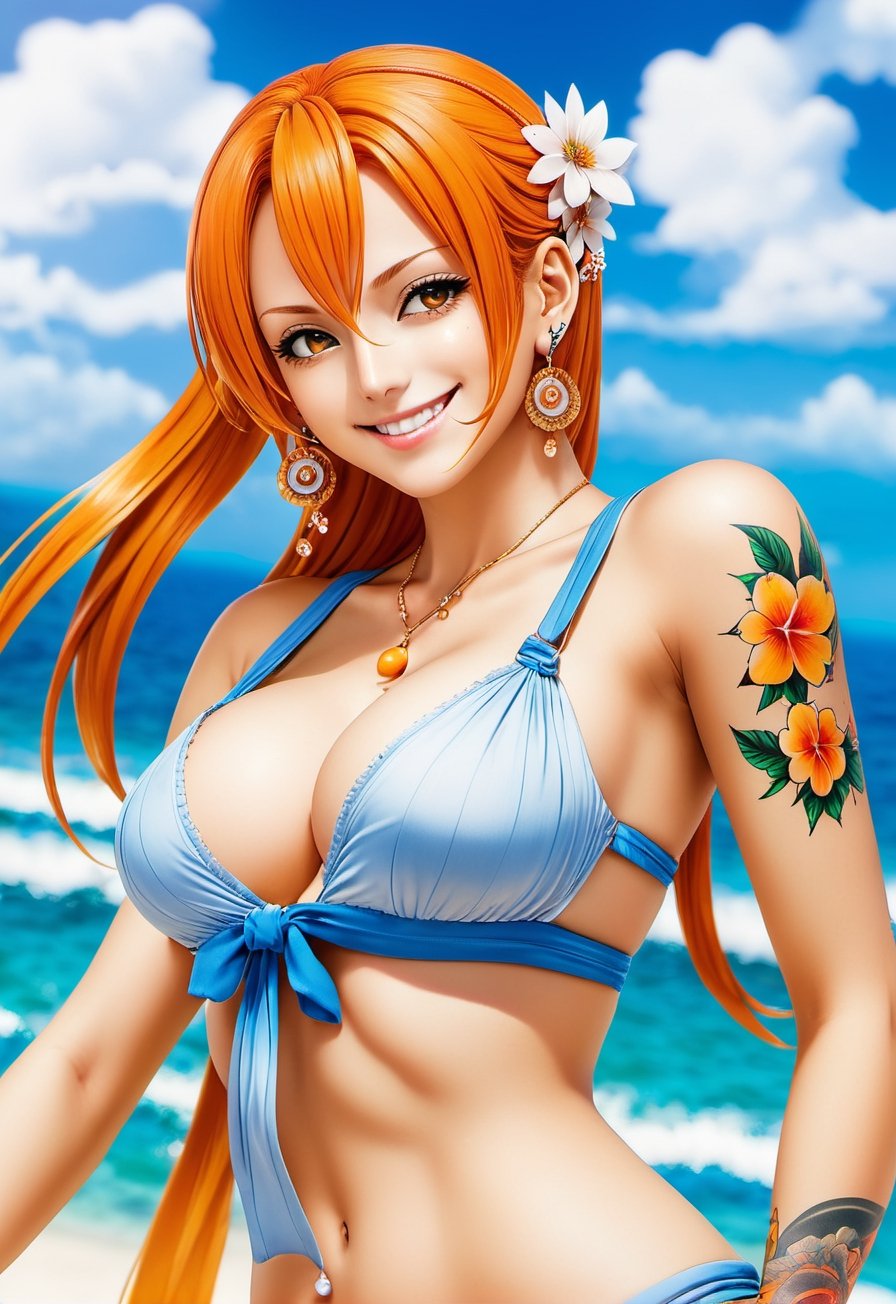 nami \(one piece\)upper body,  smile,  masterpiece by BooAImagery on Tensor.Art