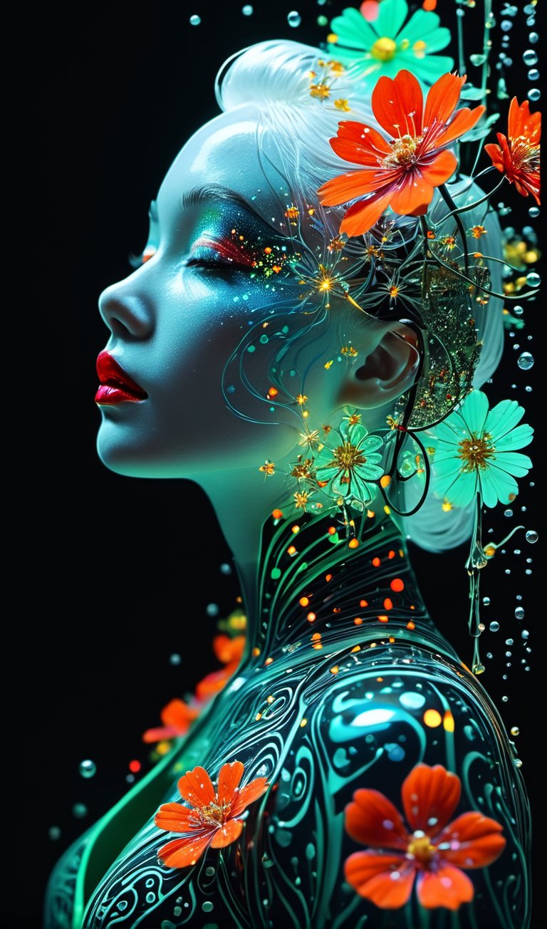 dark flowery swamp,  floral fantasia,  Mystic Mirages by BooAImagery on Tensor.Art