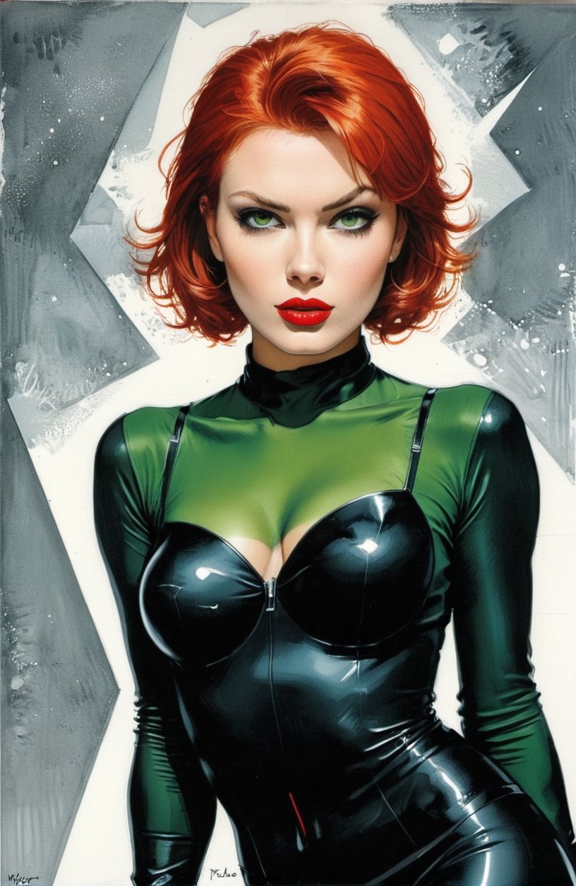Green eyes,  TANNED skin,  Red lips by BooAImagery on Tensor.Art
