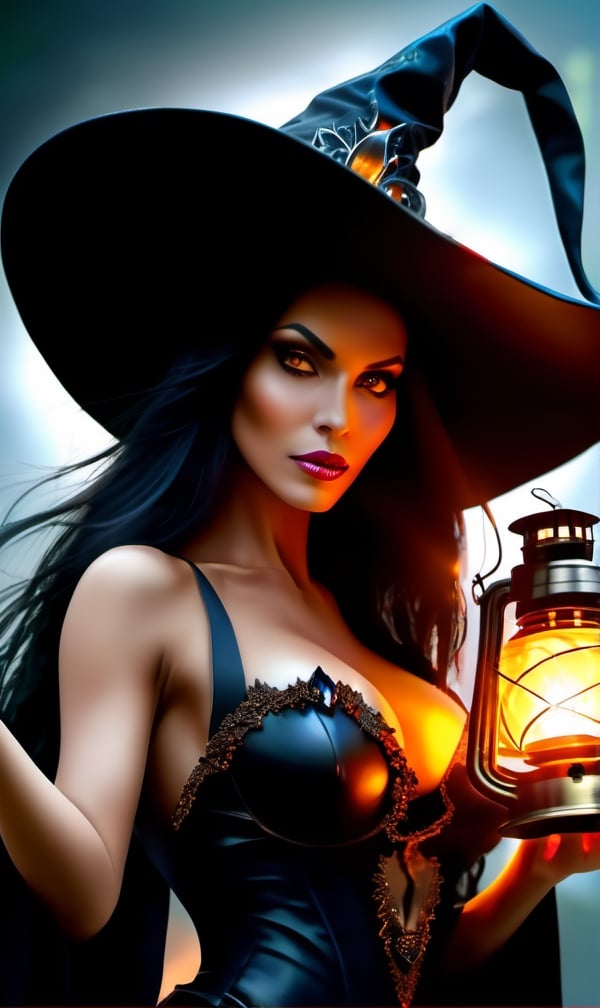 epic masterpiece of the most powerful witch in the world comes to destroy the world,  woman,  witch hat large brim by BooA...