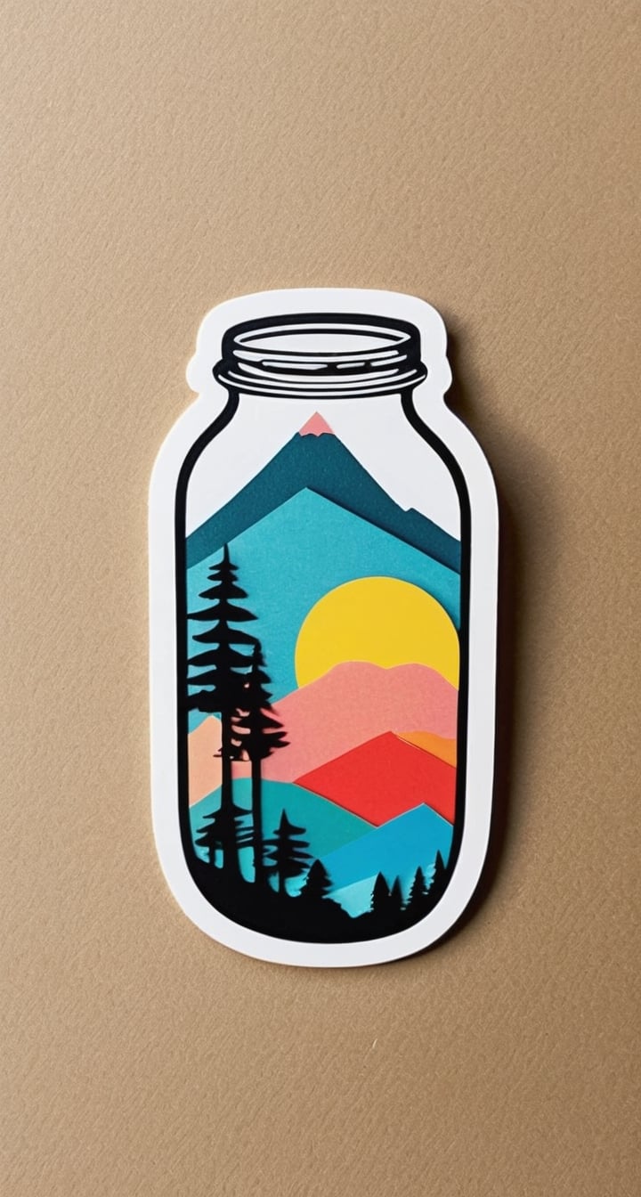 Papercut Collage Sticker with TenTen**: A vibrant and abstract collage using papercut techniques to showcase TenTen's spir...