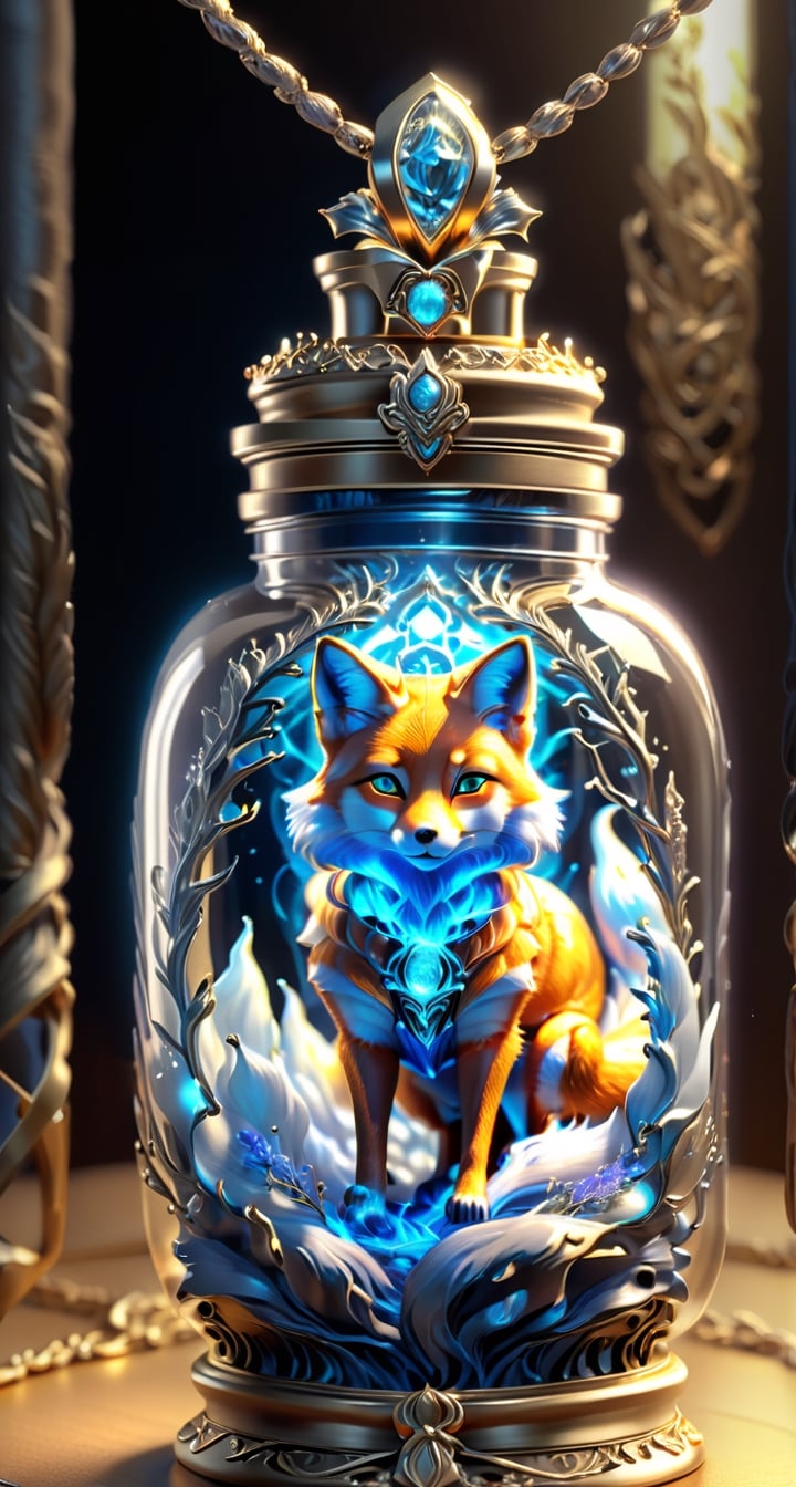 Breathtaking 3D model of a girl - award-winning, professional, highly detailed.,in a jar,Spirit Fox Pendant,DonMDj1nnM4g1cXL 