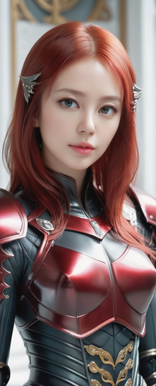 A beautiful portrait of women ,  bob Crimson hair ,  Crimson red armor by ❤️❤️ ac@d8888 ❤️❤️ on Tensor.Art