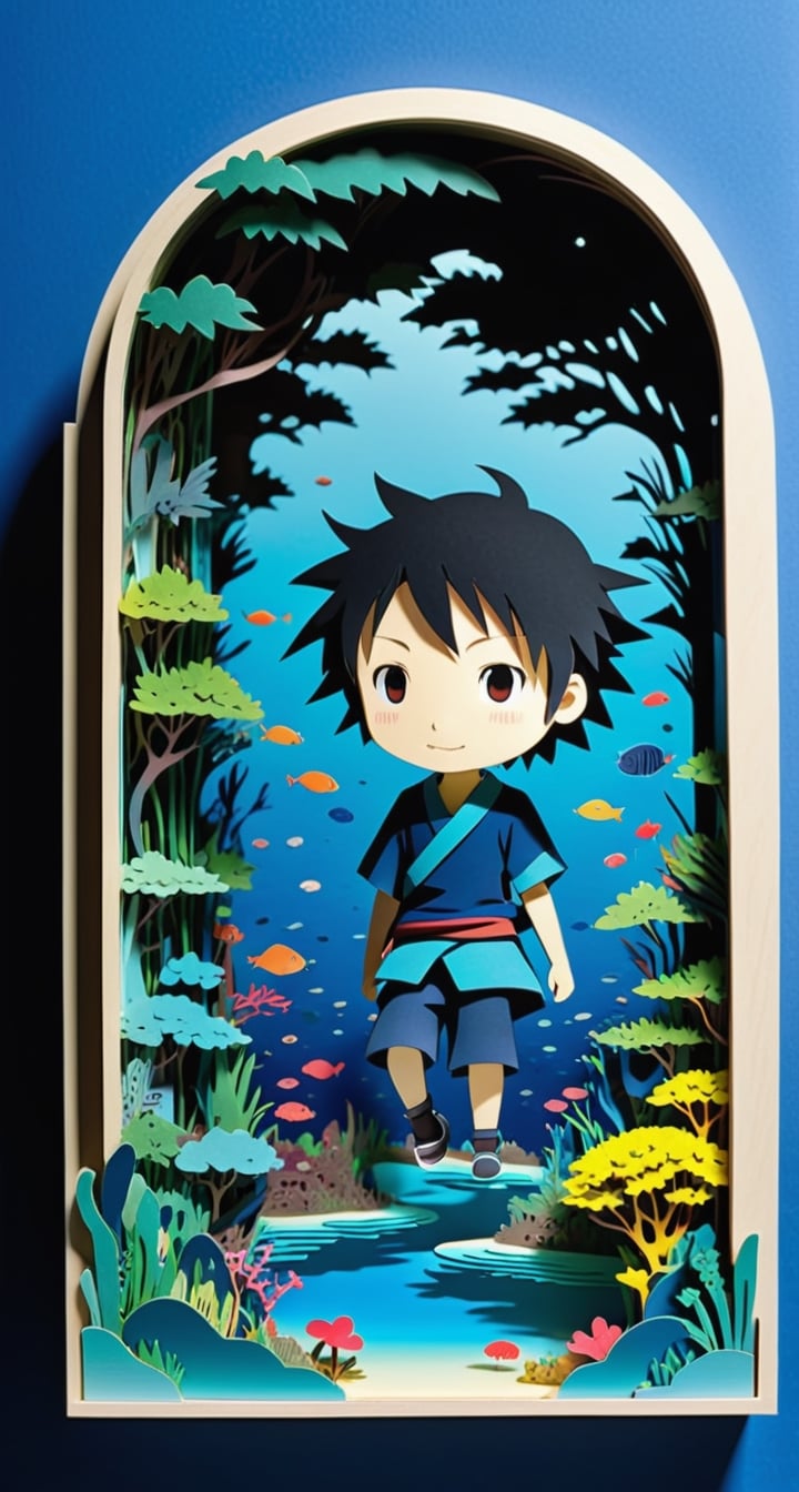 3D Papercut Shadow Box Sticker with perfect text ** TenTen **: TenTen's depth portrayed through a layered,  shadowy paper...