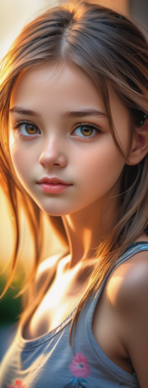 HDR Portrait of a Captivating Girl: High dynamic range,  rich details in the girl's features,  intense lighting effects. b...