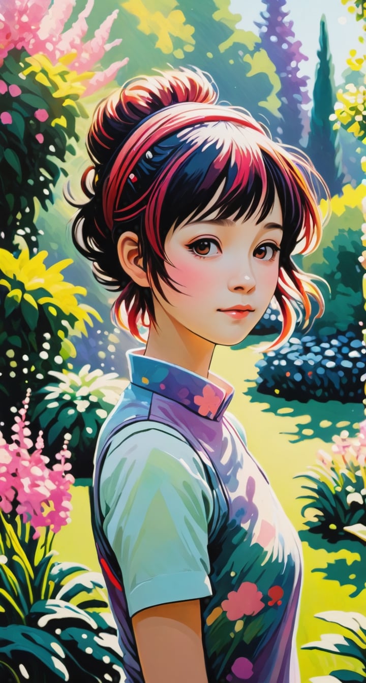 Impressionist Sticker with TenTen**: TenTen in a garden of brushstrokes,  capturing her in fleeting light and color.,  Don...