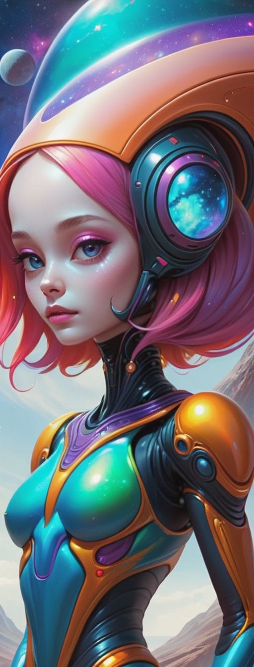 Alien-Themed Art featuring an Extraterrestrial Girl: Cosmic setting,  alien girl character,  otherworldly aesthetic by ❤️❤...