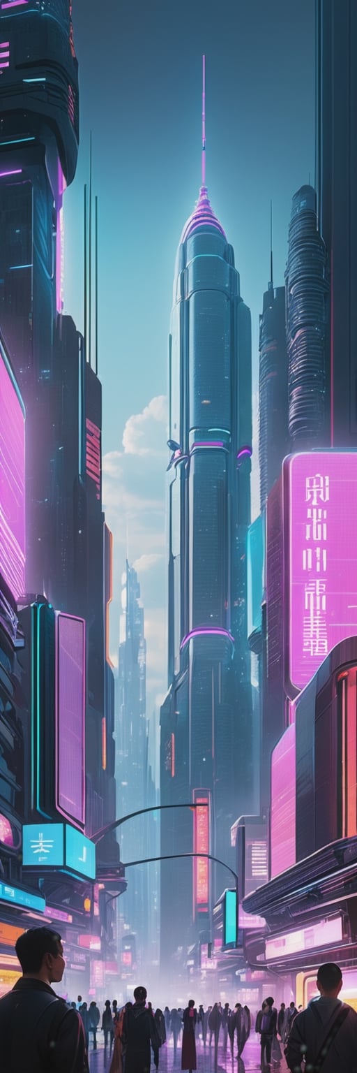 Futuristic Cybernetic Metropolis: High-tech skyscrapers,  neon lights,  AI-driven society by ❤️❤️ ac@d8888 ❤️❤️ on Tensor.Art