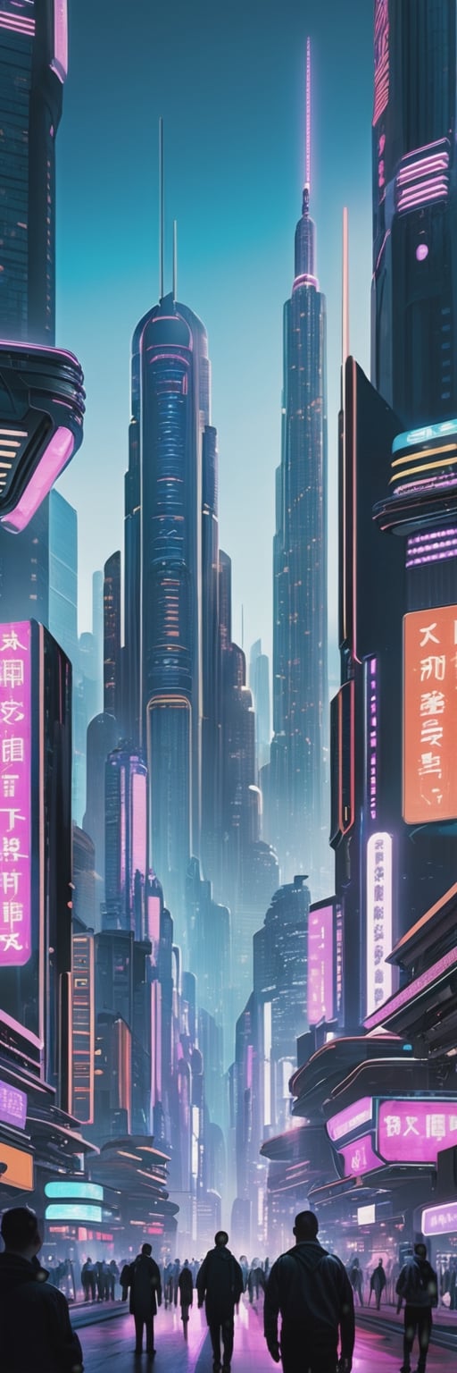 Futuristic Cybernetic Metropolis: High-tech skyscrapers,  neon lights,  AI-driven society by ❤️❤️ ac@d8888 ❤️❤️ on Tensor.Art