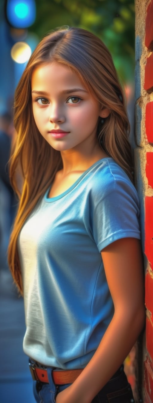 HDR Portrait of a Captivating Girl: High dynamic range,  rich details in the girl's features,  intense lighting effects. b...