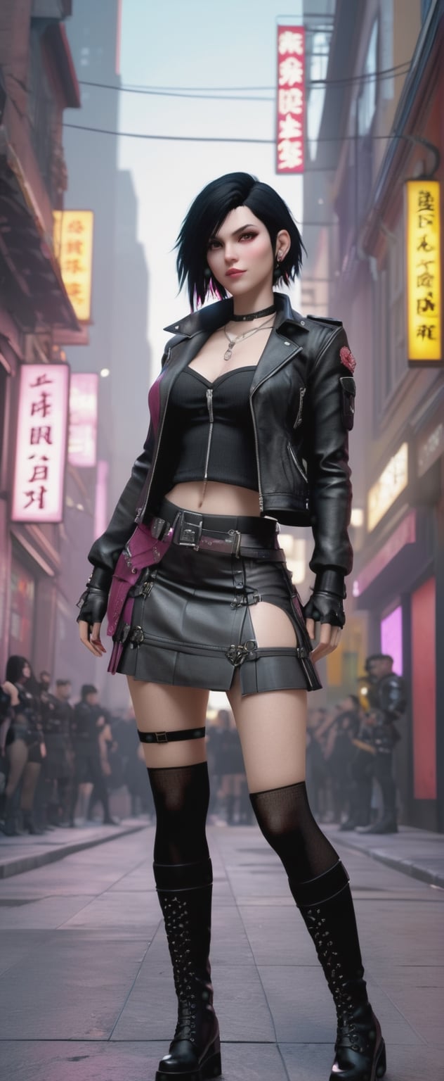 a woman in a short skirt posing for a picture,  inspired by Leng Mei,  trending on cg society by ❤️❤️ ac@d8888 ❤️❤️ on Ten...