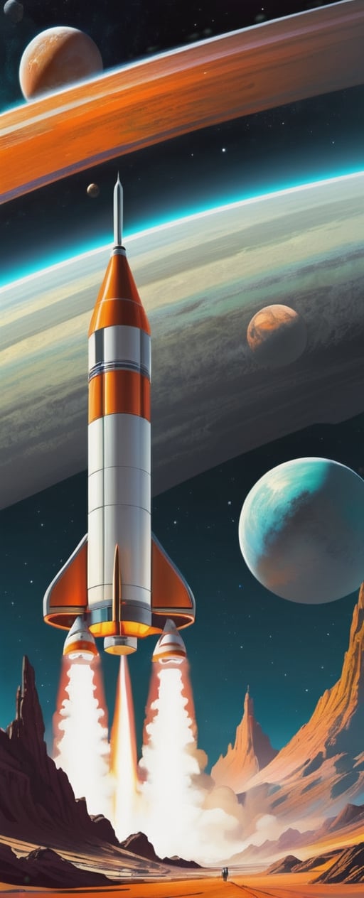 Retro Futuristic Space Travel: Nostalgic sci-fi,  rocket ships,  interstellar exploration by ❤️❤️ ac@d8888 ❤️❤️ on Tensor.Art