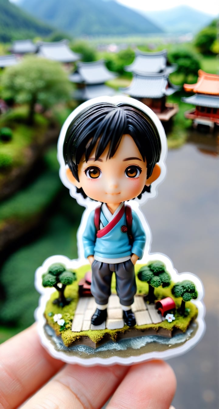 Tilt-Shift Photo Sticker with perfect text ** TenTen **: A miniature world featuring TenTen,  created through selective fo...