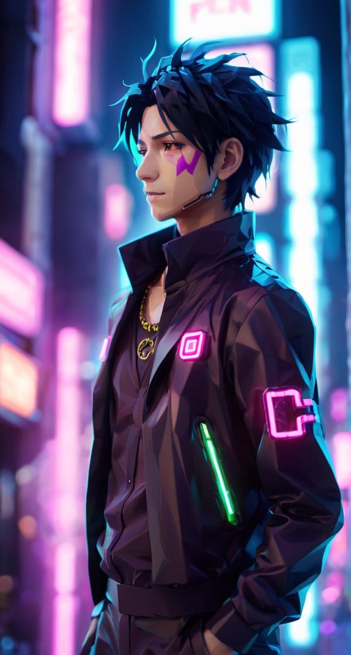 Neon Noir Sticker with TenTen**: TenTen's cyberpunk persona illuminated by the vibrant glow of neon lights. by ❤️❤️ ac@d88...