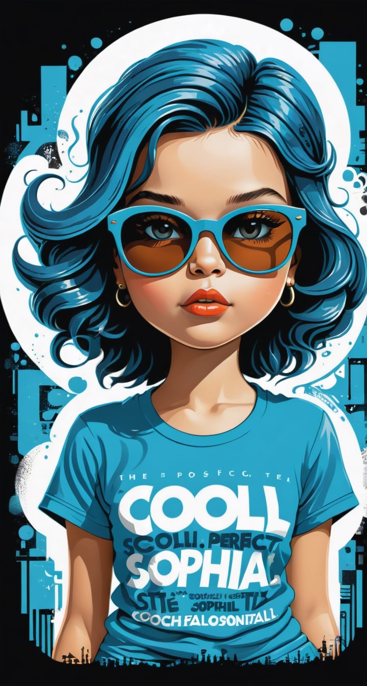 Typographic art featuring & perfect text "Cool Sophia". Stylized, intricate, detailed, artistic, text-based.,tshirt design,Leonardo Style