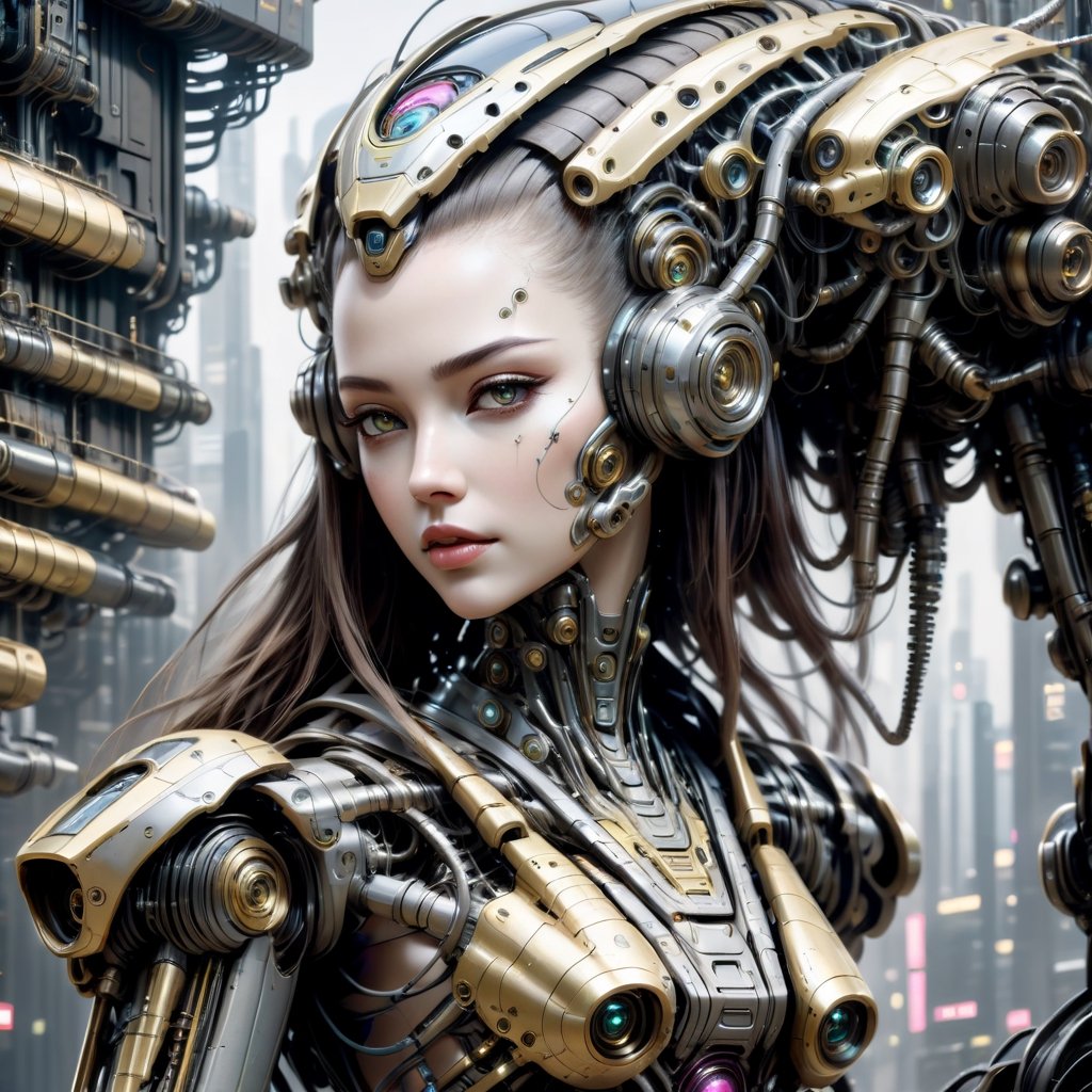 Biomechanical cyberpunk artwork with a girl - cybernetics,  human-machine fusion,  dystopian by ❤️❤️ ac@d8888 ❤️❤️ on Tens...