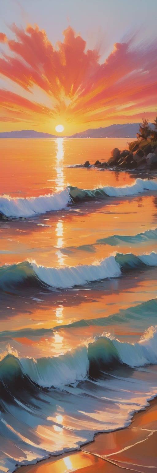 Romantic Impressionist Sunset: Warm hues,  soft brushstrokes,  tranquil waters by ❤️❤️ ac@d8888 ❤️❤️ on Tensor.Art