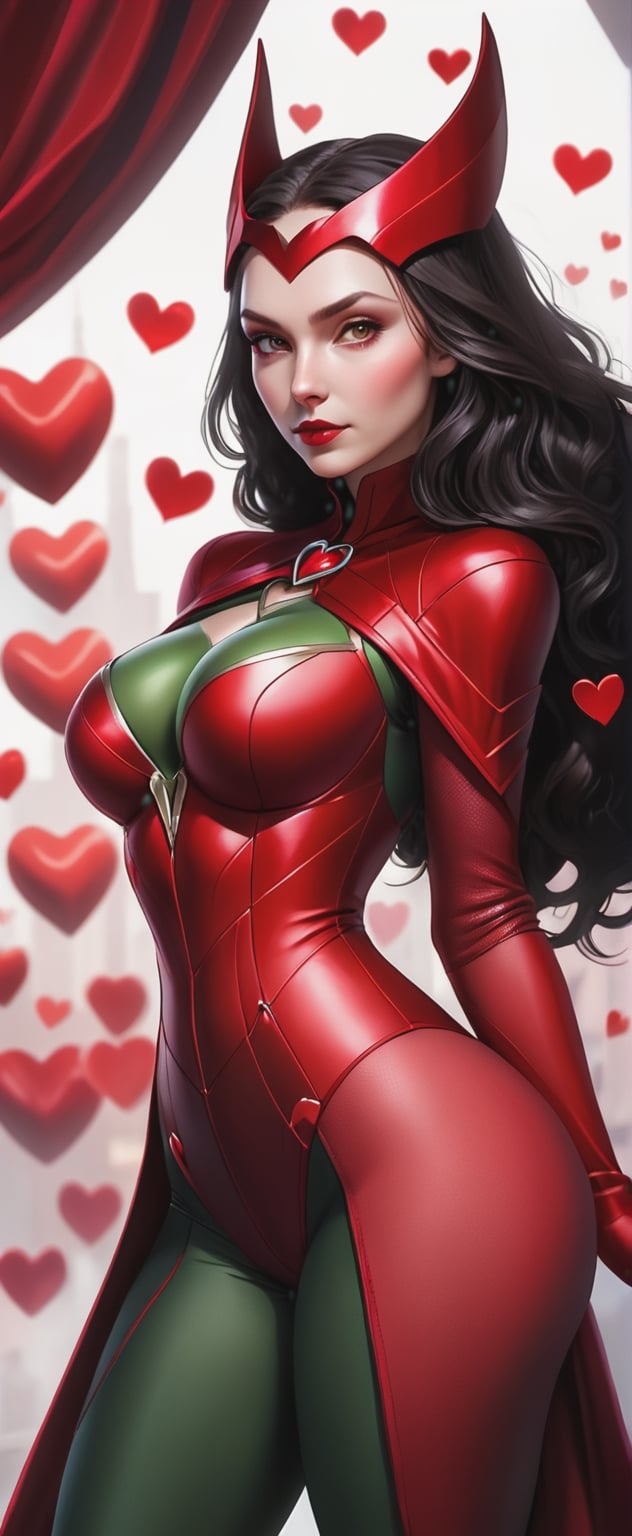 a woman in a red costume posing for a picture,  inspired by Frank Miller,  scarlet witch costume by ❤️❤️ ac@d8888 ❤️❤️ on...